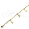 Oro Laminado Charm Anklet , Gold Filled Style Polished, Golden Finish, 03.63.1853.10 (03 MM Thickness, 10 Inches Length)