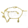 Oro Laminado Charm Anklet , Gold Filled Style Polished, Golden Finish, 03.63.1853.10 (03 MM Thickness, 10 Inches Length)