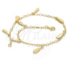Oro Laminado Charm Anklet , Gold Filled Style Polished, Golden Finish, 03.63.1853.10 (03 MM Thickness, 10 Inches Length)