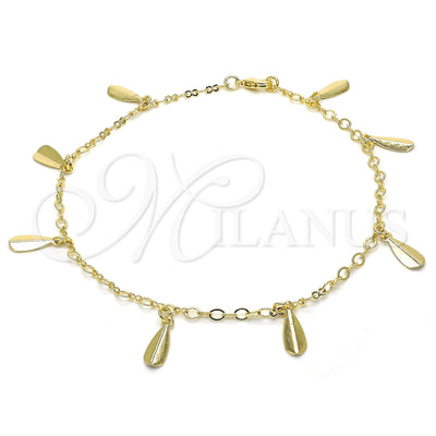 Gold Filled Anklet — Charm Anklet Polished 03.63. 03 MM Thickness 10 for wholesale, main product view