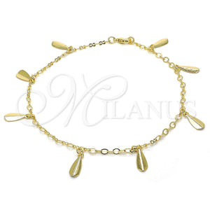 Gold Filled Anklet — Charm Anklet Polished 03.63. 03 MM Thickness 10 — main product view — SKU 120488 | Oro Laminado tobillera — Charm Anklet pulido 03.63. 03 MM Thickness 10 — SKU 120488