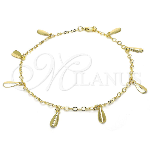 Gold Filled Anklet — Charm Anklet Polished 03.63. 03 MM Thickness 10 — main product view — SKU 120488 | Oro Laminado tobillera — Charm Anklet pulido 03.63. 03 MM Thickness 10 — SKU 120488