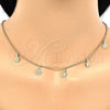 Oro Laminado Necklace and Bracelet, Gold Filled Style Flower Design, Polished, Golden Finish, 06.63.0210