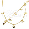 Oro Laminado Necklace and Bracelet, Gold Filled Style Flower Design, Polished, Golden Finish, 06.63.0210