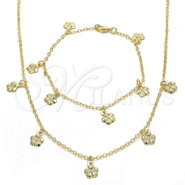 Gold Filled Bracelet — Necklace and Bracelet Flower Design Polished 06.63. — main product view — SKU 120489 | Oro Laminado brazalete — Necklace and Bracelet flor diseño pulido 06.63. — SKU 120489