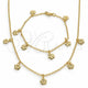 Oro Laminado Necklace and Bracelet, Gold Filled Style Flower Design, Polished, Golden Finish, 06.63.0210