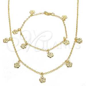 Gold Filled Bracelet — Necklace and Bracelet Flower Design Polished 06.63. — main product view — SKU 120489 | Oro Laminado brazalete — Necklace and Bracelet flor diseño pulido 06.63. — SKU 120489
