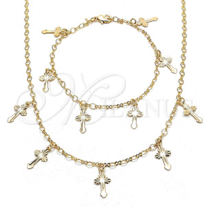 Gold Filled Bracelet — Necklace and Bracelet Cross Design Polished 06.63. — main product view — SKU 120490 | Oro Laminado brazalete — Necklace and Bracelet cruz diseño pulido 06.63. — SKU 120490