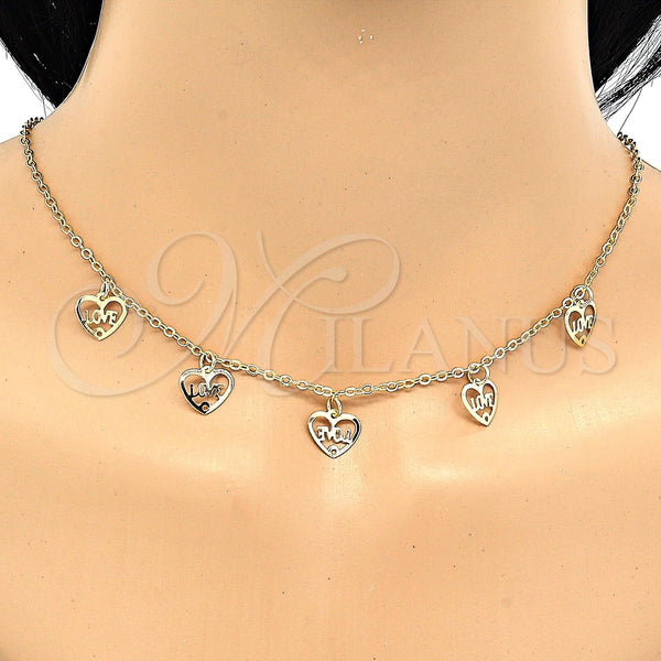 Gold Filled Bracelet — Necklace and Bracelet Heart and Love Design Polished — alternate product view — SKU 120491 | Oro Laminado brazalete — Necklace and Bracelet corazón and Love diseño pulido — SKU 120491