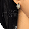 Oro Laminado Huggie Hoop, Gold Filled Style with White Cubic Zirconia, Polished, Golden Finish, 02.264.0021.15