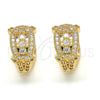 Oro Laminado Huggie Hoop, Gold Filled Style with White Cubic Zirconia, Polished, Golden Finish, 02.264.0021.15