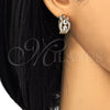 Oro Laminado Huggie Hoop, Gold Filled Style Teardrop Design, with White Cubic Zirconia, Polished, Golden Finish, 02.264.0023.15