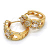 Oro Laminado Huggie Hoop, Gold Filled Style with White Cubic Zirconia, Polished, Golden Finish, 02.264.0024.20