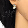 Oro Laminado Huggie Hoop, Gold Filled Style with White Cubic Zirconia, Polished, Golden Finish, 02.264.0025.20