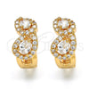 Oro Laminado Huggie Hoop, Gold Filled Style with White Cubic Zirconia, Polished, Golden Finish, 02.264.0025.20