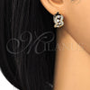Oro Laminado Huggie Hoop, Gold Filled Style with White Cubic Zirconia, Polished, Golden Finish, 02.264.0028.20