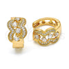 Oro Laminado Huggie Hoop, Gold Filled Style with White Cubic Zirconia, Polished, Golden Finish, 02.264.0028.20