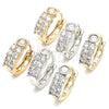 Rhodium Gold Filled Huggie Hoop, with White Cubic Zirconia, Polished, Rhodium Finish, 02.210.0107.1.15