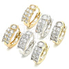 Oro Laminado Huggie Hoop, Gold Filled Style with White Cubic Zirconia, Polished, Golden Finish, 02.210.0107.2.15