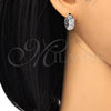 Rhodium Gold Filled Huggie Hoop, with White Cubic Zirconia, Polished, Rhodium Finish, 02.210.0036.3.15