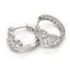 Rhodium Gold Filled Huggie Hoop, with White Cubic Zirconia, Polished, Rhodium Finish, 02.210.0036.3.15