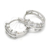 Rhodium Gold Filled Huggie Hoop, with White Cubic Zirconia, Polished, Rhodium Finish, 02.210.0109.1.15