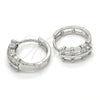 Rhodium Gold Filled Huggie Hoop, with White Cubic Zirconia, Polished, Rhodium Finish, 02.210.0109.1.15
