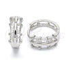 Rhodium Gold Filled Huggie Hoop, with White Cubic Zirconia, Polished, Rhodium Finish, 02.210.0109.1.15