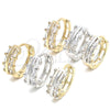 Rhodium Gold Filled Huggie Hoop, with White Cubic Zirconia, Polished, Rhodium Finish, 02.210.0109.1.15