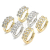 Oro Laminado Huggie Hoop, Gold Filled Style with White Cubic Zirconia, Polished, Two Tone, 02.210.0110.15