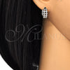 Rhodium Gold Filled Huggie Hoop, with White Cubic Zirconia, Polished, Rhodium Finish, 02.210.0110.1.15