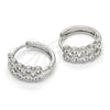 Rhodium Gold Filled Huggie Hoop, with White Cubic Zirconia, Polished, Rhodium Finish, 02.210.0110.1.15