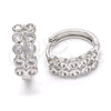 Rhodium Gold Filled Huggie Hoop, with White Cubic Zirconia, Polished, Rhodium Finish, 02.210.0110.1.15