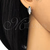 Rhodium Gold Filled Huggie Hoop, with White Cubic Zirconia, Polished, Rhodium Finish, 02.210.0031.1.15