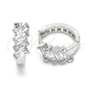 Rhodium Gold Filled Huggie Hoop, with White Cubic Zirconia, Polished, Rhodium Finish, 02.210.0031.1.15