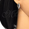 Oro Laminado Huggie Hoop, Gold Filled Style with White Cubic Zirconia, Polished, Two Tone, 02.210.0054.4.20