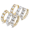 Oro Laminado Huggie Hoop, Gold Filled Style with White Cubic Zirconia, Polished, Two Tone, 02.210.0054.4.20
