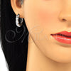 Rhodium Gold Filled Huggie Hoop, with White Cubic Zirconia, Polished, Rhodium Finish, 02.210.0054.5.20