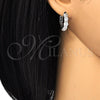 Rhodium Gold Filled Huggie Hoop, with White Cubic Zirconia, Polished, Rhodium Finish, 02.210.0054.5.20