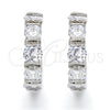 Rhodium Gold Filled Huggie Hoop, with White Cubic Zirconia, Polished, Rhodium Finish, 02.210.0054.5.20