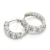 Rhodium Gold Filled Huggie Hoop, with White Cubic Zirconia, Polished, Rhodium Finish, 02.210.0054.5.20