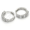 Rhodium Gold Filled Huggie Hoop, with White Cubic Zirconia, Polished, Rhodium Finish, 02.210.0054.5.20