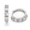Rhodium Gold Filled Huggie Hoop, with White Cubic Zirconia, Polished, Rhodium Finish, 02.210.0054.5.20
