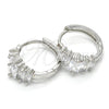 Rhodium Gold Filled Huggie Hoop, Baguette Design, with White Cubic Zirconia, Polished, Rhodium Finish, 02.210.0070.4.15