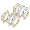 Oro Laminado Huggie Hoop, Gold Filled Style with White Cubic Zirconia, Polished, Two Tone, 02.210.0030.9.15