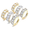 Oro Laminado Huggie Hoop, Gold Filled Style with White Cubic Zirconia, Polished, Two Tone, 02.210.0025.2.15
