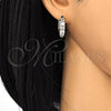 Oro Laminado Huggie Hoop, Gold Filled Style with White Cubic Zirconia, Polished, Two Tone, 02.210.0053.2.20
