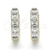 Oro Laminado Huggie Hoop, Gold Filled Style with White Cubic Zirconia, Polished, Two Tone, 02.210.0053.2.20