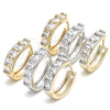 Oro Laminado Huggie Hoop, Gold Filled Style with White Cubic Zirconia, Polished, Two Tone, 02.210.0053.2.20