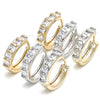 Oro Laminado Huggie Hoop, Gold Filled Style with White Cubic Zirconia, Polished, Two Tone, 02.210.0053.2.20